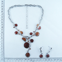 Alloy necklace in brown