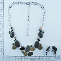 Fashion alloy necklace with enamel