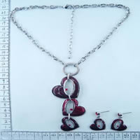 Three hearts necklace and earrings set