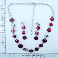 Fashion enamel necklace and earrings set 86193