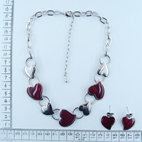 Fashion Heart necklace and earrings 6185
