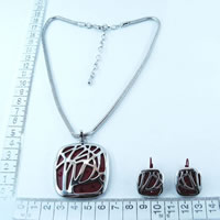 Fashion Alloy necklace in red 6188