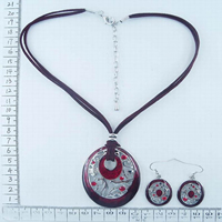 Jewellery - necklace and earrings in red 9167