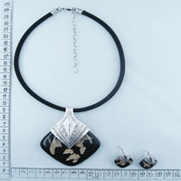 Necklace with leather cord 9166
