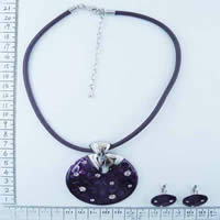 Necklace with leather cord 9174
