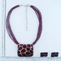 Enamel necklaces with waxed cords 9177
