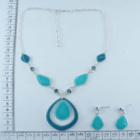 Alloy necklaces with blue enamel 89209