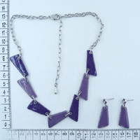 Fashion alloy necklace with purple enamel 89177