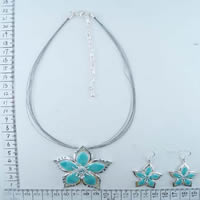 Blue flower necklaces with cords 89194