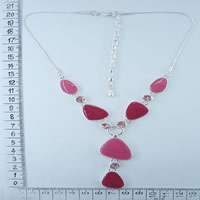 Alloy jewellery- pink enamel necklaces 89170