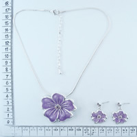 Fashion flower necklaces with purple enamel 89164