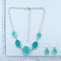 Alloy necklace in blue enamel 89165