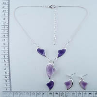 Alloy necklace set in purple 88150