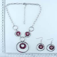 Alloy circles necklace in red 89198