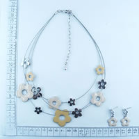 Enamel necklace and earrings set