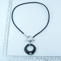Black leather cord necklace
