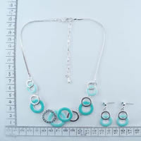 Fashion alloy necklace set in turq