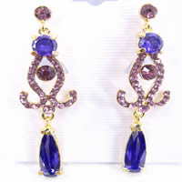 Charm Purple Earrings with Zircon